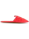 Charlotte Olympia Kitty Slippers In Red