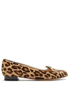 Charlotte Olympia - Kitty Leopard Print Calf Hair Flats - Womens - Brown Multi