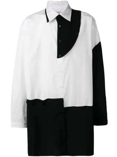 Yohji Yamamoto Contrast Patchwork Shirt In White