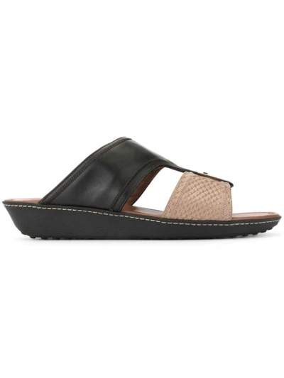 Tod's Contrast Open-toe Sandals In Black