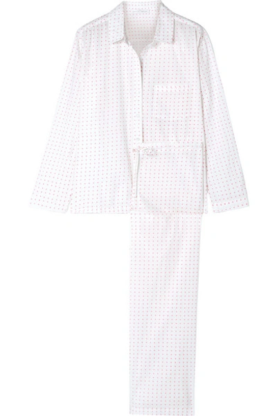 Pour Les Femmes Polka-dot Cotton-voile Pajama Set In Pink