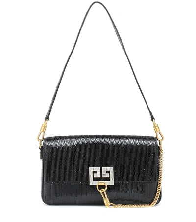 Givenchy Pocket Leather Shoulder Bag In Black