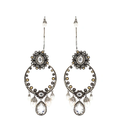 Alexander Mcqueen Armour Clip-on Earrings In Silver