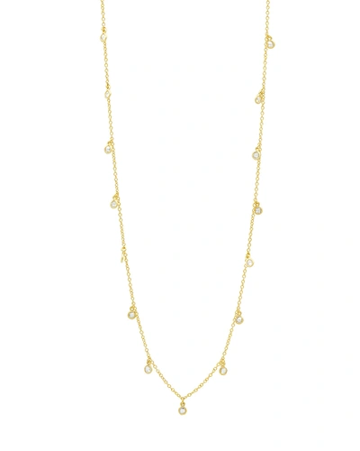 Freida Rothman Signature Bezel Droplet Necklace, 40"l In Gold