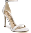 Sam Edelman Women's Ariella High-heel Ankle Strap Sandals In White Leather