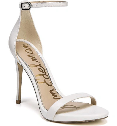 Sam Edelman Women's Ariella High-heel Ankle Strap Sandals In White Leather
