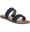 Sam Edelman Women's Gala Woven Slide Sandals In Baltic Navy Suede
