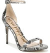 Sam Edelman Women's Ariella High-heel Ankle Strap Sandals In Black/ White Print Leather