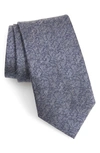 John Varvatos Tonal Floral Silk Classic Tie In Steel Blue