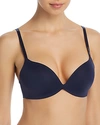 Calvin Klein Form Convertible Deep Plunge Push-up Wireless Bra In Blue Shadow