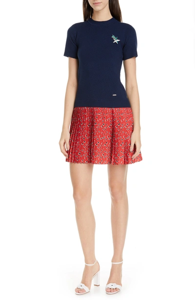 Ted Baker Colour By Numbers Gememma Layered-look Dress In Navy