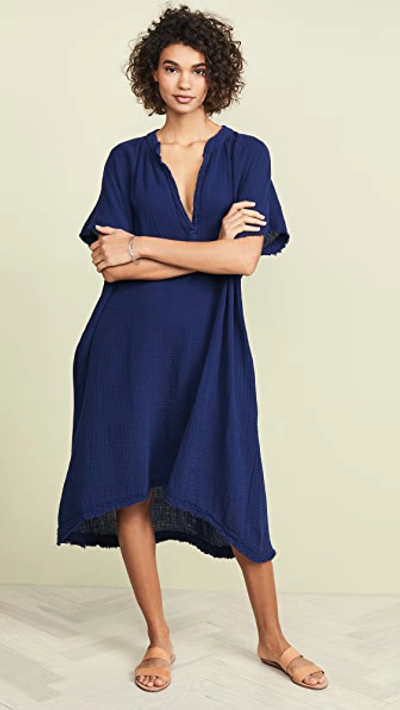 9seed Tunisia Cover Up Caftan In Blue