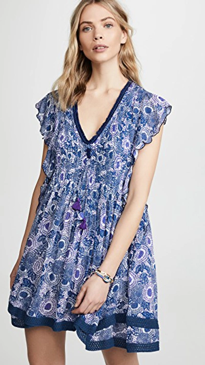 Poupette St Barth Mini Mila Dress In Navy Begonia | ModeSens