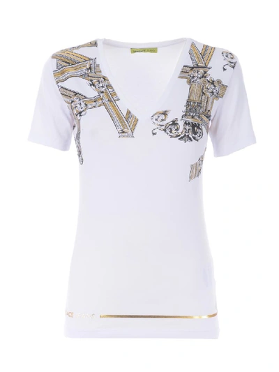 Versace Short Sleeve T-shirt In Bianco