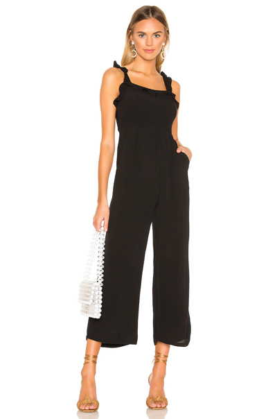 Superdown Victoria Ruffle Jumpsuit In Black