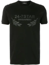 Dsquared2 24-7 Printed Cotton Jersey T-shirt In Black