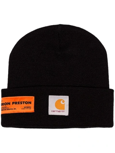 Heron Preston Black X Carhartt Wip Knitted Beanie Hat
