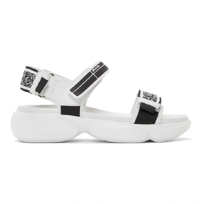 Prada Cloudbust Technical-knit Sandals In White