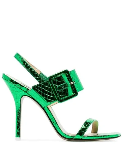 Attico Buckled Sandals In 28 Emerald