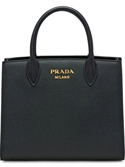 Prada Saffiano Leather Mini Handbag In Black