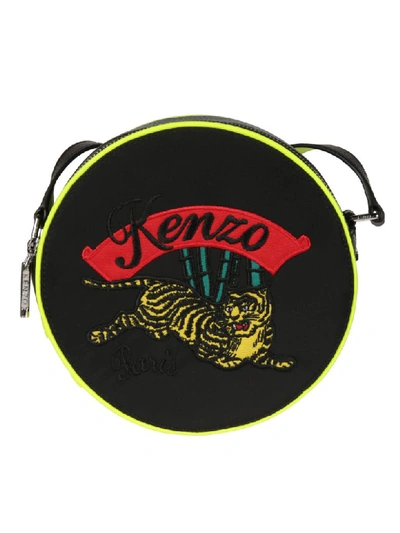Kenzo Embroidered Logo Shoulder Bag In Black