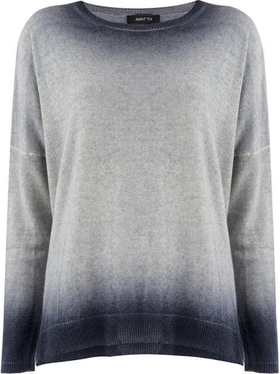 Avant Toi Bleached Effect Sweater In Grey