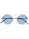 Fendi Blue Tinted Sunglasses In Green