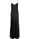 Galvan V-neck Slip Dress In Black