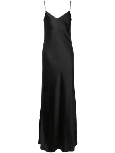 Galvan V-neck Slip Dress In Black