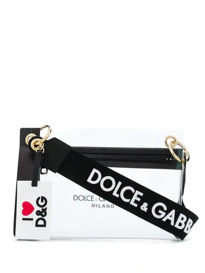 Dolce & Gabbana Logo Print Clutch In White
