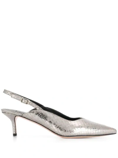 Jean-michel Cazabat Décolleté Renata Slingback Pumps In Silver