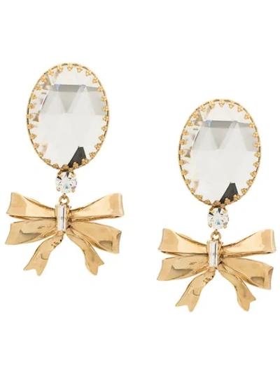 Alessandra Rich Bow Drop Clip In Gold