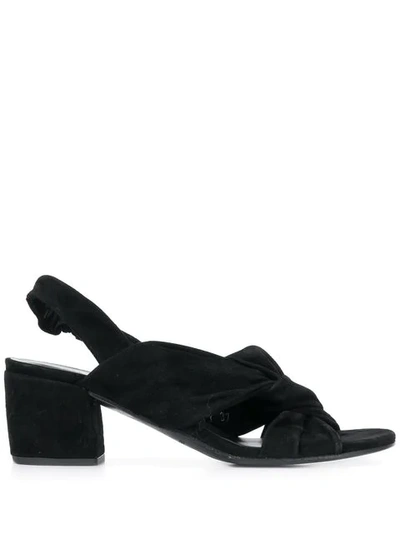 Del Carlo Knotted Front Sandals In Black