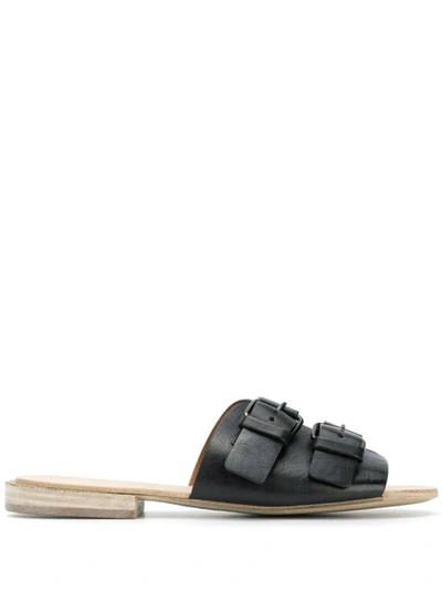 Marsèll Double Buckle Flat Sandals In Black