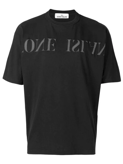 Stone Island Logo Embroidered T In Black | ModeSens