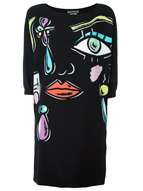 Boutique Moschino Abstract Face Print Dress | ModeSens