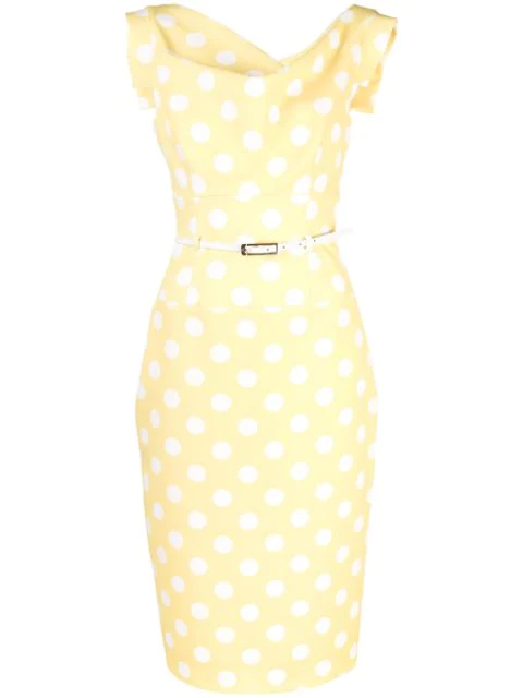black halo yellow dress