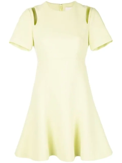 Cinq À Sept Cut Out Shoulder Dress In Yellow
