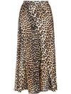Ganni Blakey Leopard Skirt In Multicolour