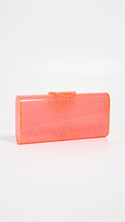 Edie Parker Lara Solid Clutch In Pink Crystalina Confetti