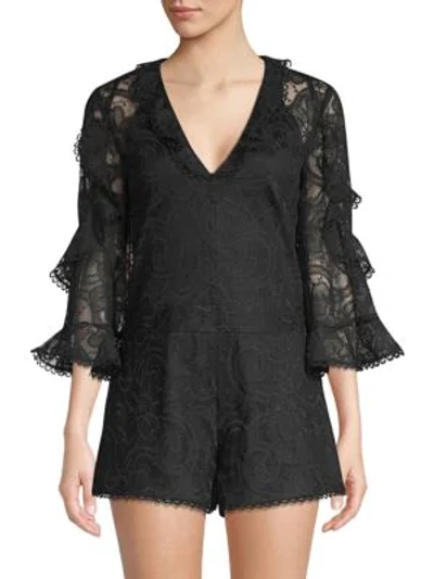 Alexis Geneva Lace Romper In Black