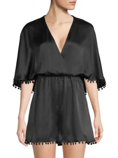 Cami Nyc The Haddy Silk Romper In Black