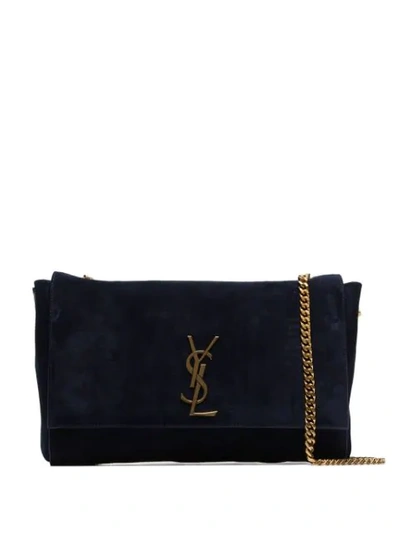 Saint Laurent Kate Suede Shoulder Bag In Blue