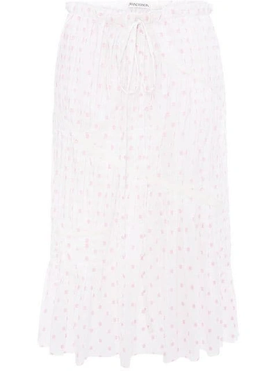 Jw Anderson Fil Coupe Pleated Skirt In White