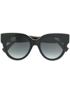 Fendi Round Acetate Sunglasses In Black