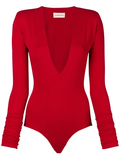Alexandre Vauthier Plunging Neck Fitted Body - Red