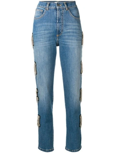 Amen Embellished Detail Jeans In Blue