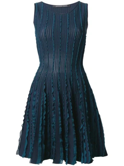 Antonino Valenti Ruffle Stripe Mini Dress - 蓝色 In Blue