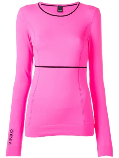 Pinko Fine Knit Fitted Sweater In Pink