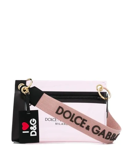 Dolce & Gabbana Logo Print Clutch In Pink